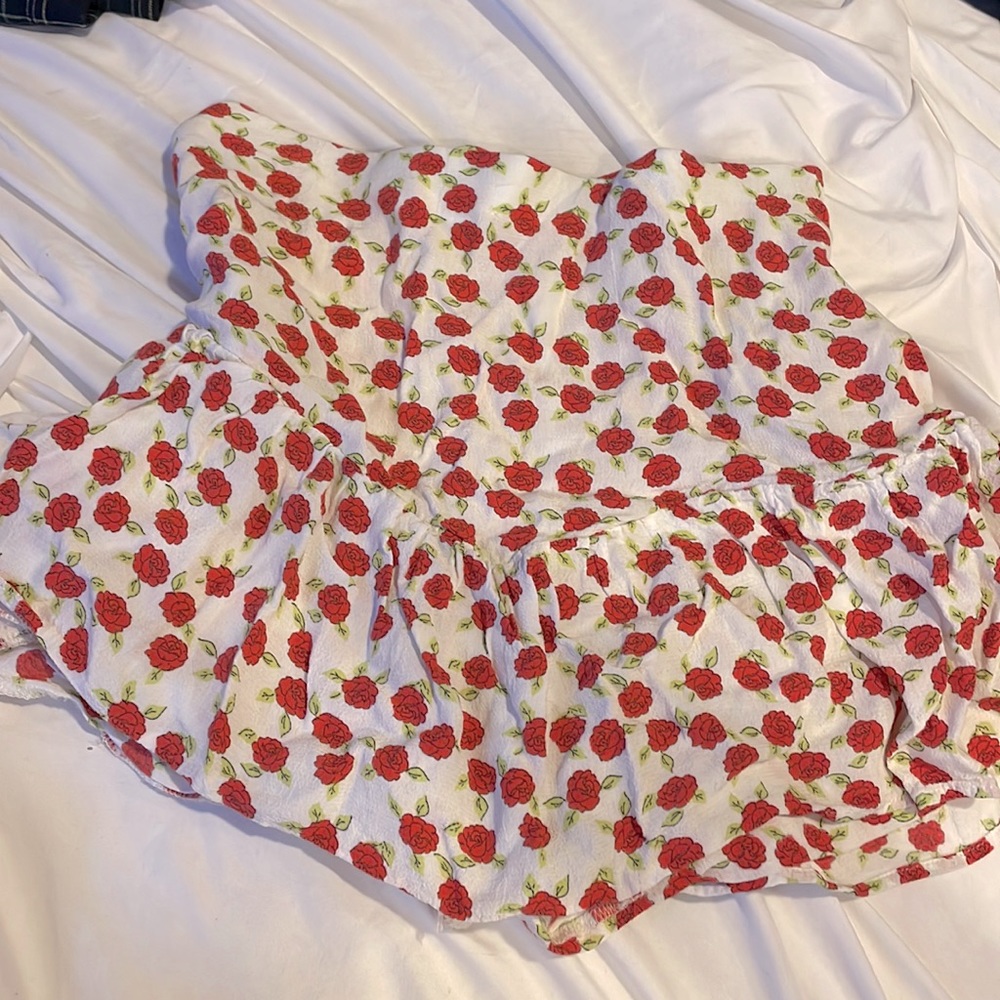 Zara Rose Petal Flirty Skirt with shorts underneath